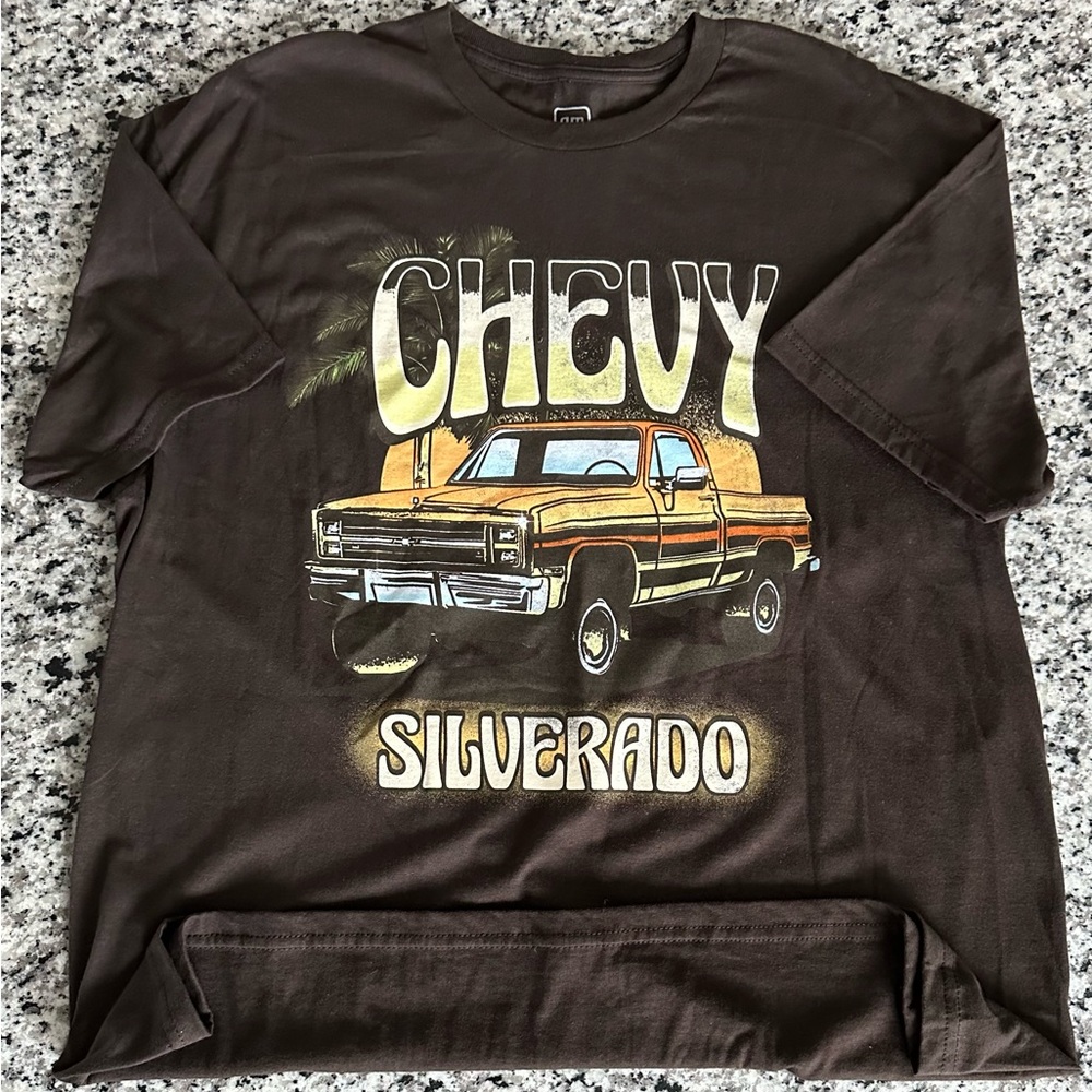 GM Official Men’s Silverado T-Shirt Brown XL Vintage Style 1970’s 1980’s C10 K10